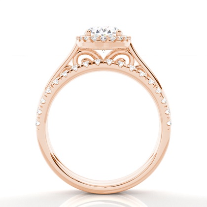 1.00 Carat Rose Gold Bridal Set Engagement Rings