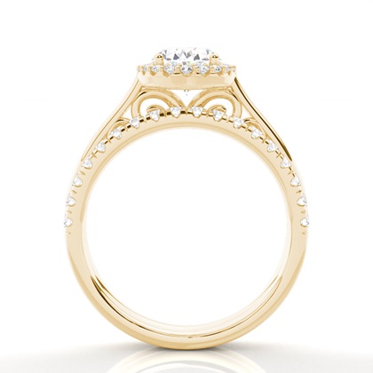 1.00 Carat Yellow Gold Bridal Set Engagement Rings