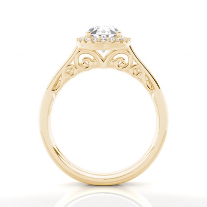 Pear Yellow Gold Bridal Set Engagement Rings
