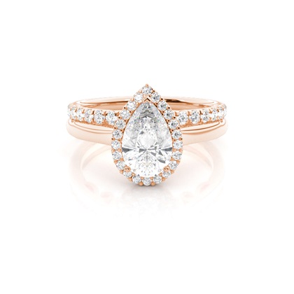 Pear Bridal Diamond Engagement and Wedding Ring Sets