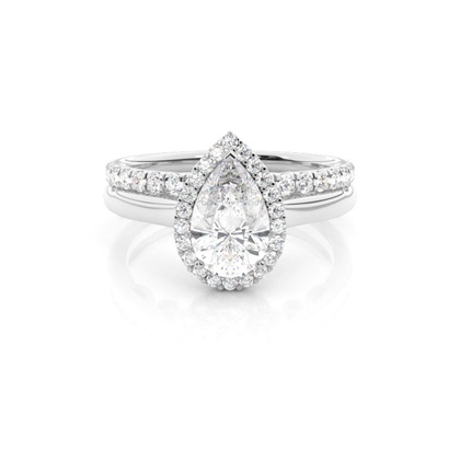 Pear Bridal Diamond Engagement and Wedding Ring Sets