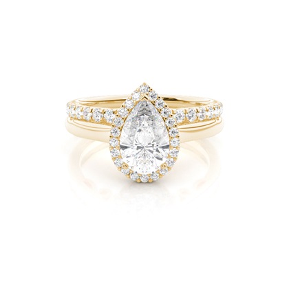 Pear Bridal Diamond Engagement and Wedding Ring Sets