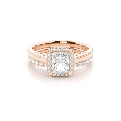 Rose Gold Bridal Set Diamond Engagement Rings