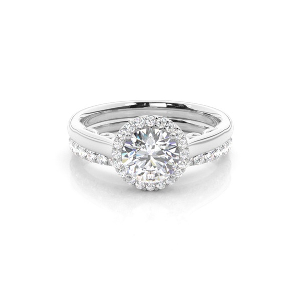 White Gold Round Bridal Set Engagement Ring
