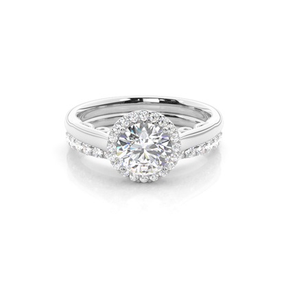 White Gold Round Bridal Set Engagement Ring