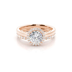 White Gold Round Bridal Set Engagement Ring