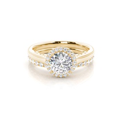 White Gold Round Bridal Set Engagement Ring