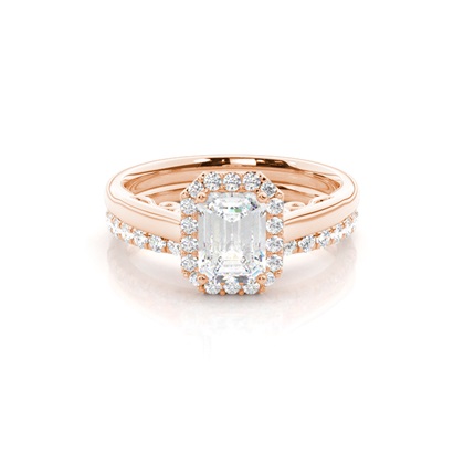 Rose Gold Bridal Set Diamond Engagement Rings