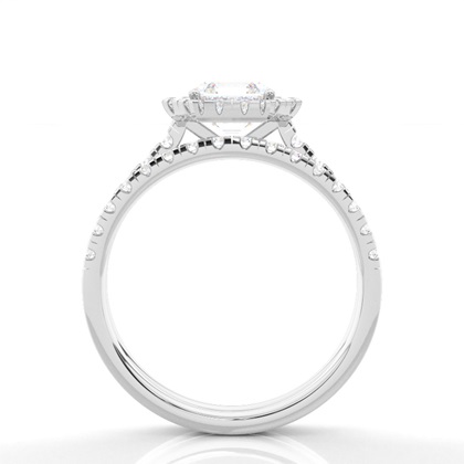 Asscher Bridal Diamond Engagement and Wedding Ring Sets