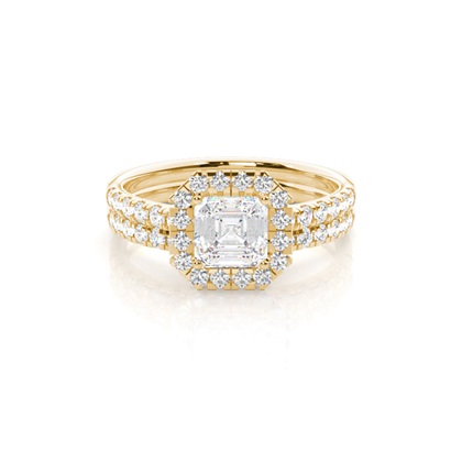 Yellow Gold Bridal Set Diamond Engagement Rings