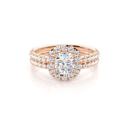 Cushion Bridal Diamond Engagement and Wedding Ring Sets