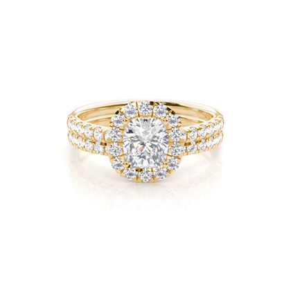 Cushion Bridal Diamond Engagement and Wedding Ring Sets