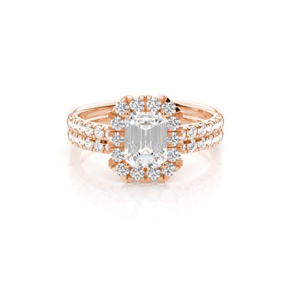 Rose Gold Bridal Set Diamond Engagement Rings