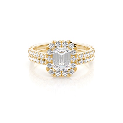 Emerald Bridal Set Diamond Engagement Rings