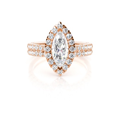 Rose Gold Bridal Set Diamond Engagement Rings