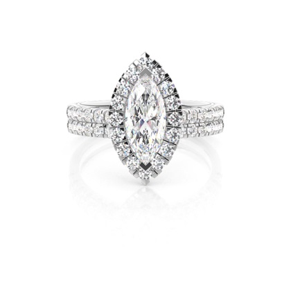 Marquise Bridal Diamond Engagement and Wedding Ring Sets