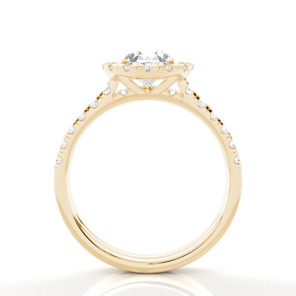 Pear Yellow Gold Bridal Set Engagement Rings