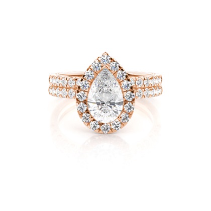 Pear Bridal Diamond Engagement and Wedding Ring Sets