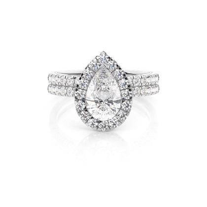 Pear Bridal Diamond Engagement and Wedding Ring Sets