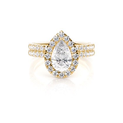 Pear Bridal Diamond Engagement and Wedding Ring Sets
