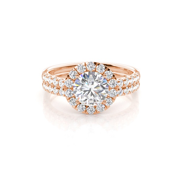 White Gold Round Bridal Set Engagement Ring