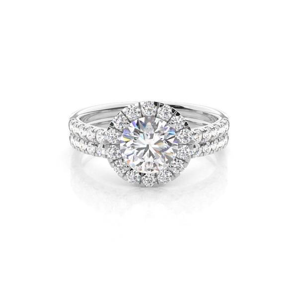 White Gold Round Bridal Set Engagement Ring