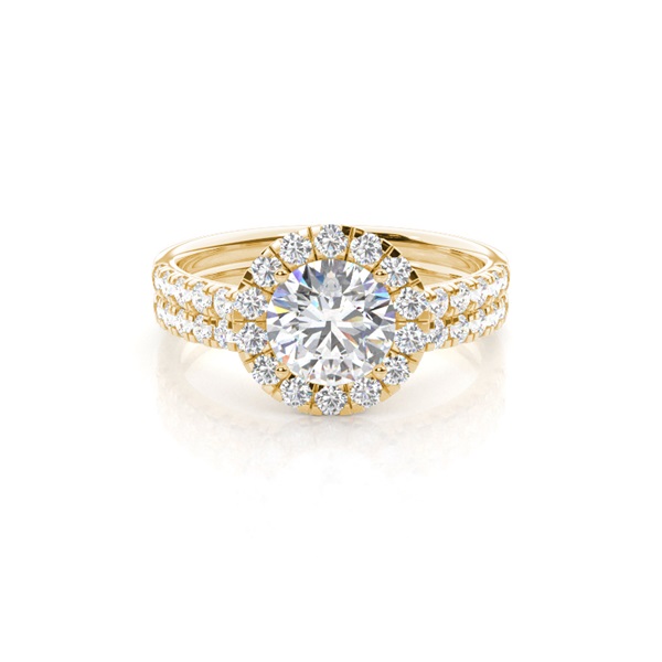 White Gold Round Bridal Set Engagement Ring