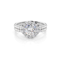 Diamant-Verlobungsring aus Weißgold für Brautpaare
