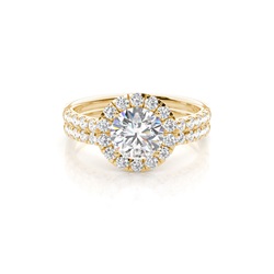 White Gold Round Bridal Set Engagement Ring