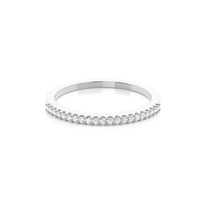Shared Prong Setting Round Diamond Wedding Band
