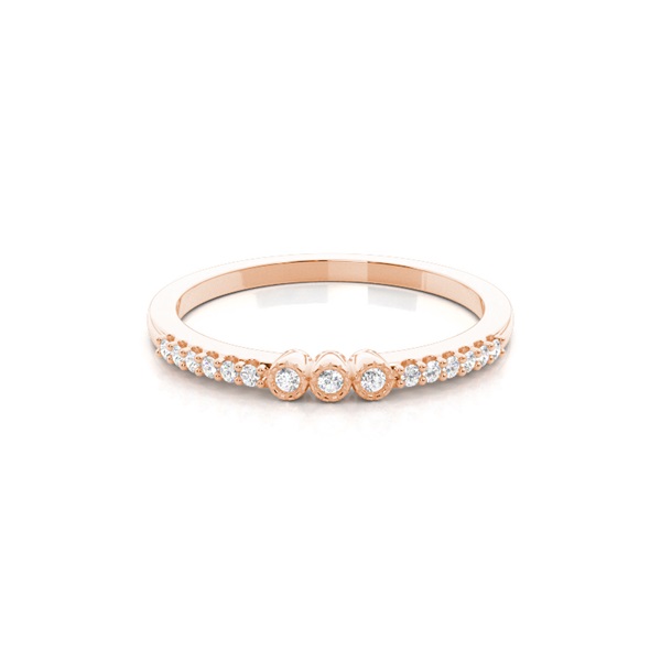 Bezel Setting Round Diamond Everyday Ring