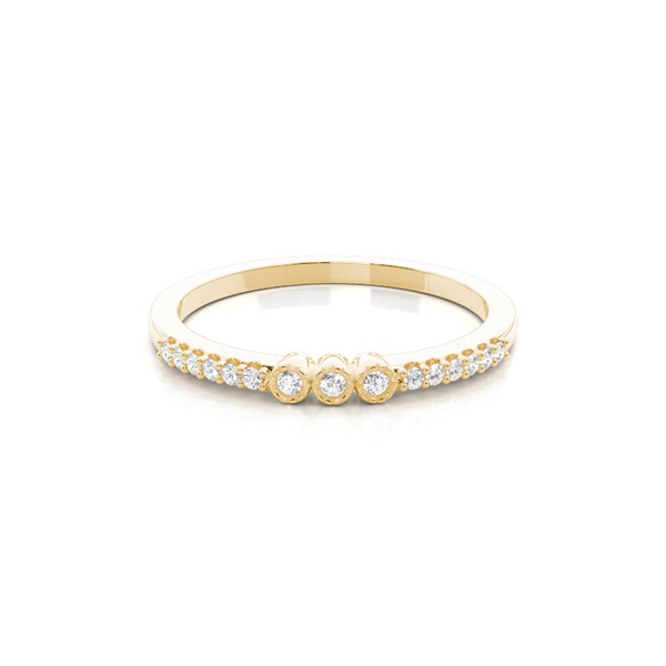 Bezel Setting Round Diamond Everyday Ring