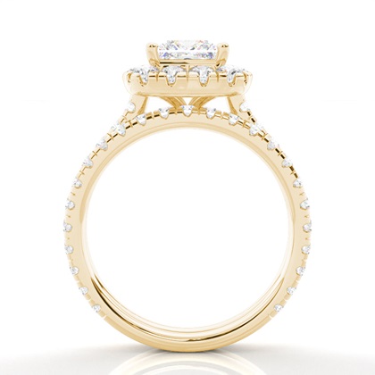 1.00 Carat Yellow Gold Bridal Engagement and Wedding Bands Ring Sets