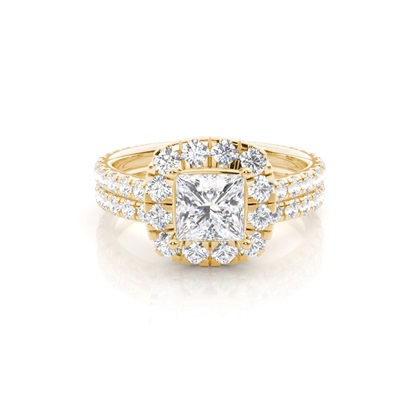 Yellow Gold Bridal Set Diamond Engagement Rings