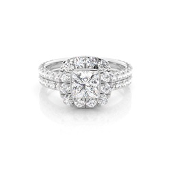 White Gold Round Bridal Set Engagement Ring