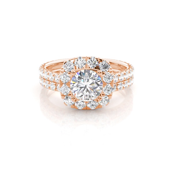 White Gold Round Bridal Set Engagement Ring
