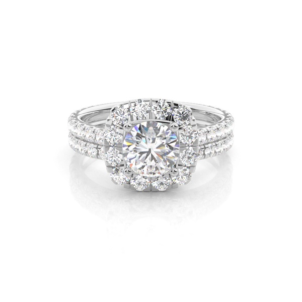 White Gold Round Bridal Set Engagement Ring