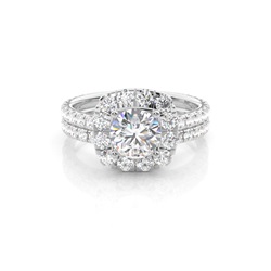 White Gold Round Bridal Set Engagement Ring