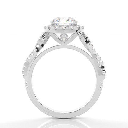 1.00 Carat Platin Halo Verlobungsringe