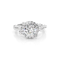 Diamant Halo Verlobungsring mit Zinkeneinstellung