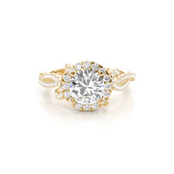 Prong Setting Diamond Halo Engagement Ring