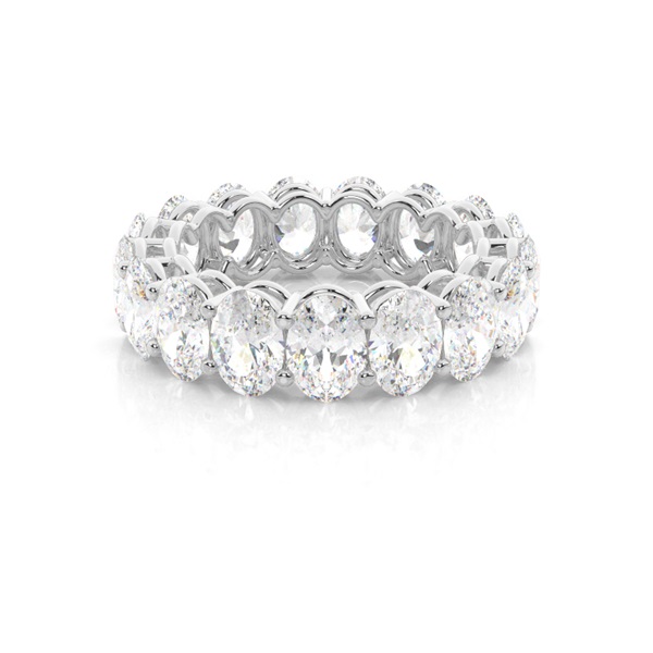 Prong Setting Oval Diamond Full Eternity Ring