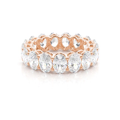 Round Rose Gold Eternity Diamond Rings