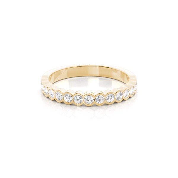 Bezel Setting Round Diamond Half Eternity Ring