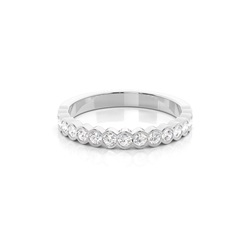 Bezel Setting Round Diamond Half Eternity Ring