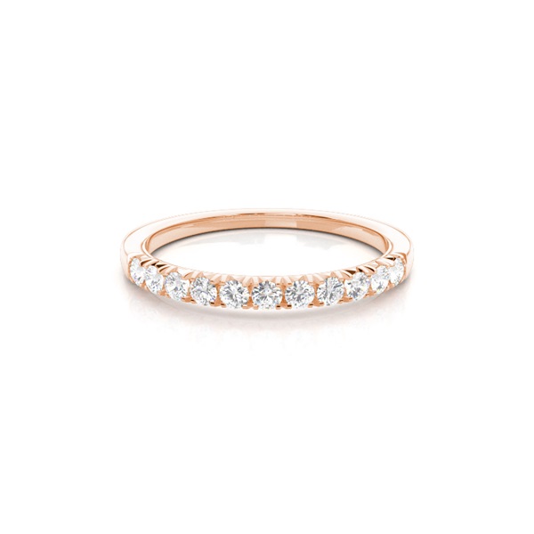 Prong Setting Round Diamond Half Eternity Ring