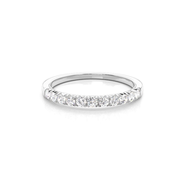 Prong Setting Round Diamond Half Eternity Ring