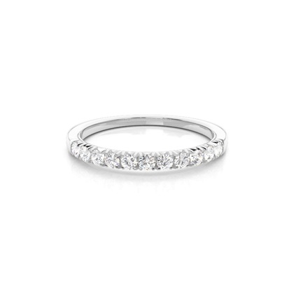 Prong Setting Round Diamond Half Eternity Ring