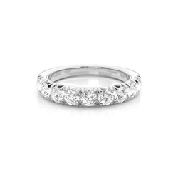 Prong Setting Round Diamond Half Eternity Ring