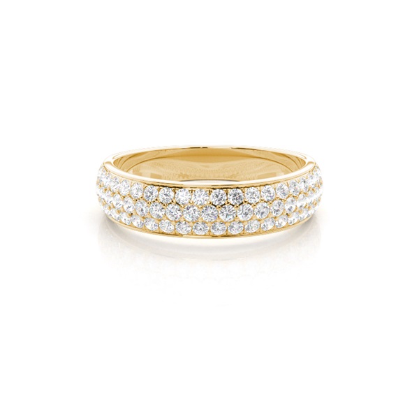Pave Setting Round Diamond Half Eternity Ring
